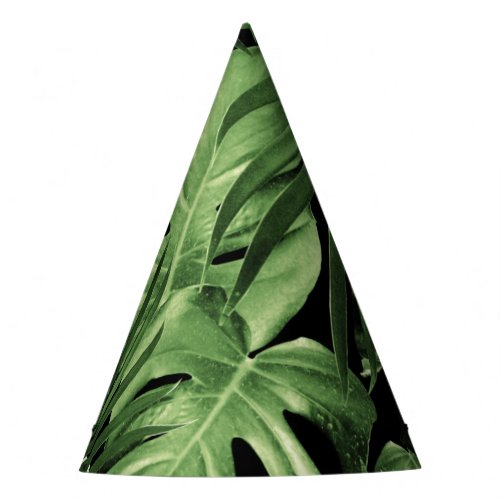 Tropical Jungle Night Leaves Pattern 5 Party Hat