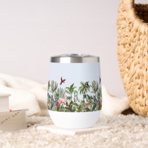Tropical Jungle Oasis Botanical Cactus & Exotic Thermal Wine Tumbler