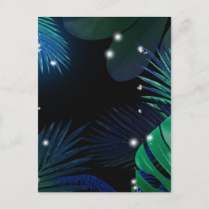 Tropical Jungle   Overlapping Palm Monstera Leaves Postcard