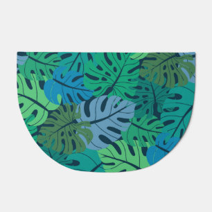 Tropical Jungle Palm Seamless Pattern Doormat