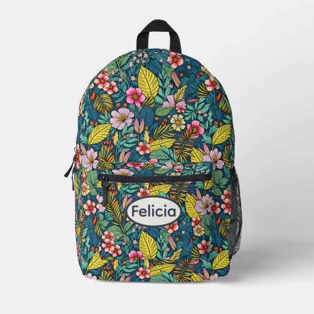Tropical Jungle Printed Backpack (Front)