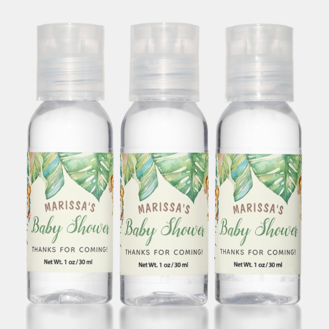 Tropical Jungle Rainforest Baby Shower Hand Sanitizer (Set)