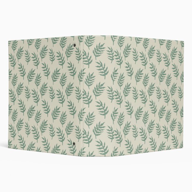 Tropical Jungle Rainforest  Fern Leaves Pattern   3 Ring Binder (Background)