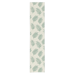 Tropical Jungle Rainforest  Fern Leaves Pattern  Short Table Runner