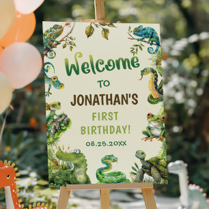 Tropical Jungle Reptile Kids Birthday Party Foam Board