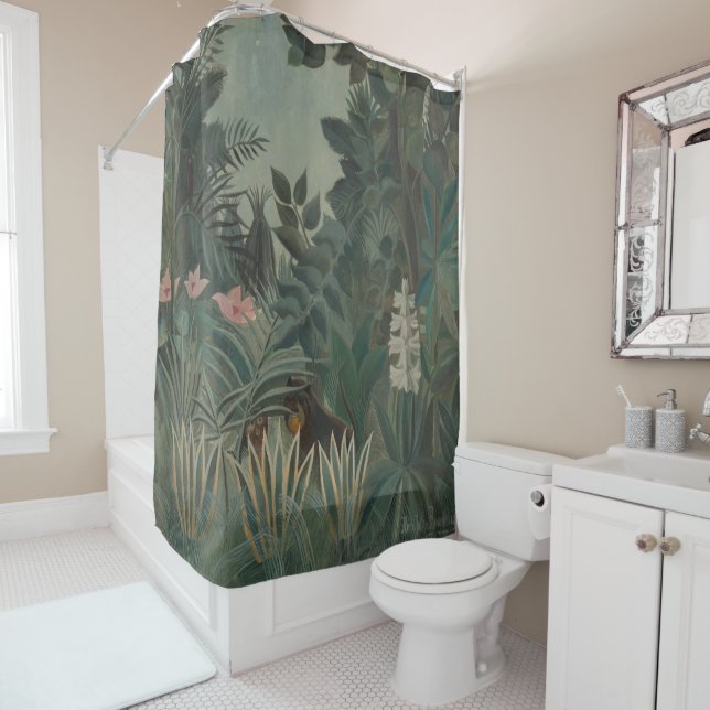 Tropical Jungle Rousseau Famous Artist Shower Curtain (In Situ)