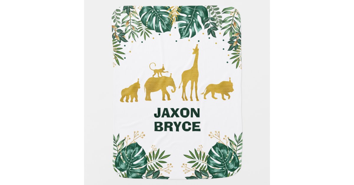 Tropical Jungle Safari Animals Baby Boy Nursery Blanket | Zazzle