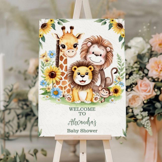 Tropical Jungle Safari Animals Baby Shower Foam Board (Creator Uploaded)
