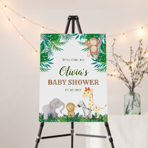 Tropical Jungle Safari Animals Baby Welcome Foam Board