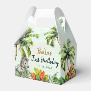 Tropical Jungle Safari Animals Birthday Favor Boxes