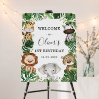 Tropical Jungle Safari Animals Birthday Welcome