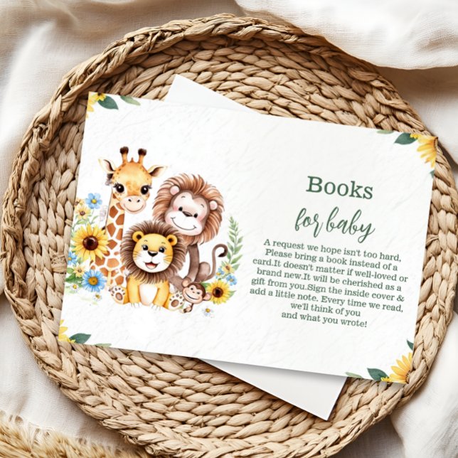 Tropical Jungle Safari Animals Books for Baby Enclosure Card (Creator Uploaded)