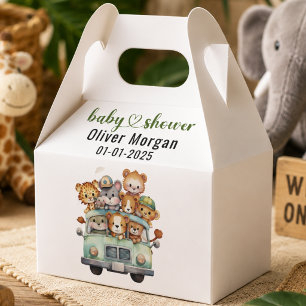Tropical Jungle Safari Animals Boy Baby Shower Favor Boxes