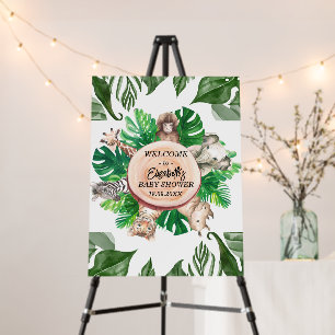 Tropical Jungle Safari Animals Boy Baby Shower Foam Board