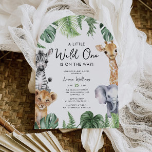 Tropical Jungle Safari Animals Boy Baby Shower Invitation