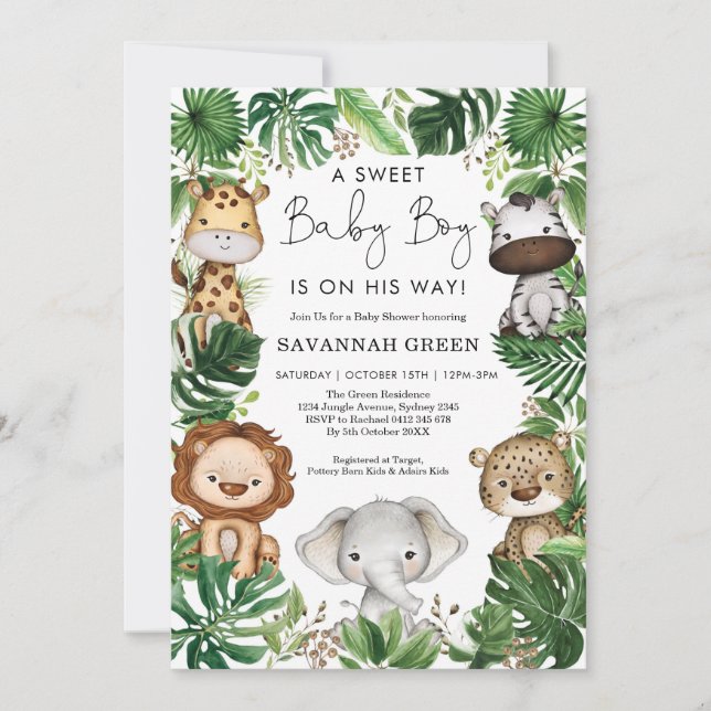 Tropical baby shower shops invitations free