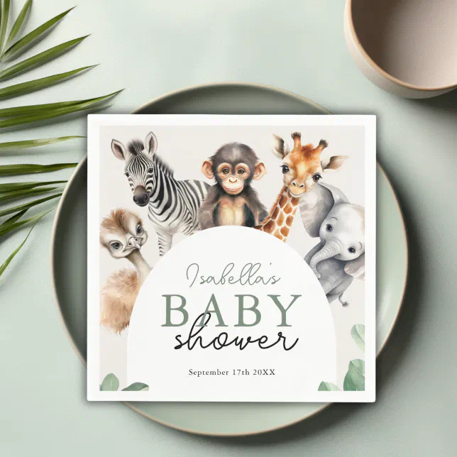 safari baby shower napkins