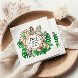 Tropical Jungle Safari Animals Boy Baby Shower Napkins