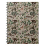 Tropical Jungle Safari Animals Pattern Notebook