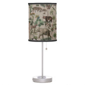 Tropical Jungle Safari Animals Pattern   Table Lamp (Left)
