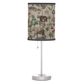 Tropical Jungle Safari Animals Pattern   Table Lamp (Right)