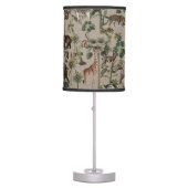 Tropical Jungle Safari Animals Pattern   Table Lamp (Front)
