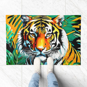 Tropical Jungle Tiger Gaze Design Doormat