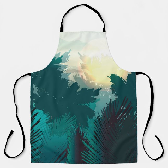 Tropical Jungle: Vintage Morning Landscape. Apron (Front)