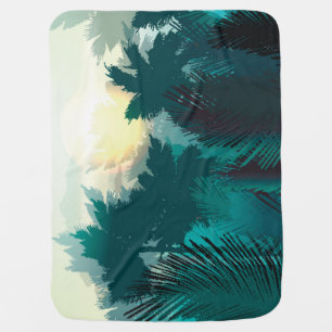 Tropical Jungle: Vintage Morning Landscape. Baby Blanket
