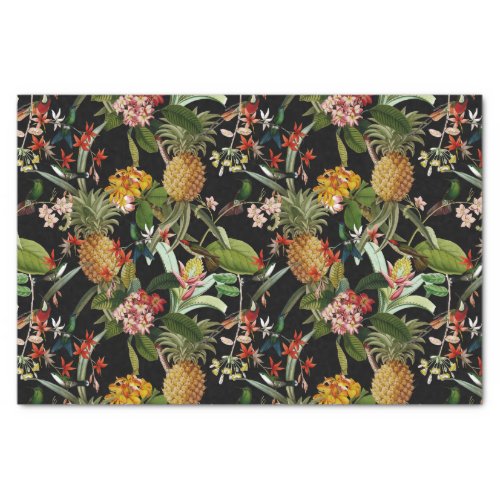 Tropical Jungle With Hummingbirds And Flowers Tissue Paper