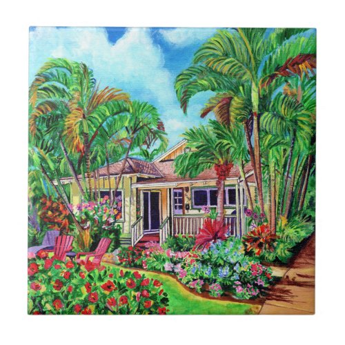 Tropical Kauai Beach House Ceramic Tile