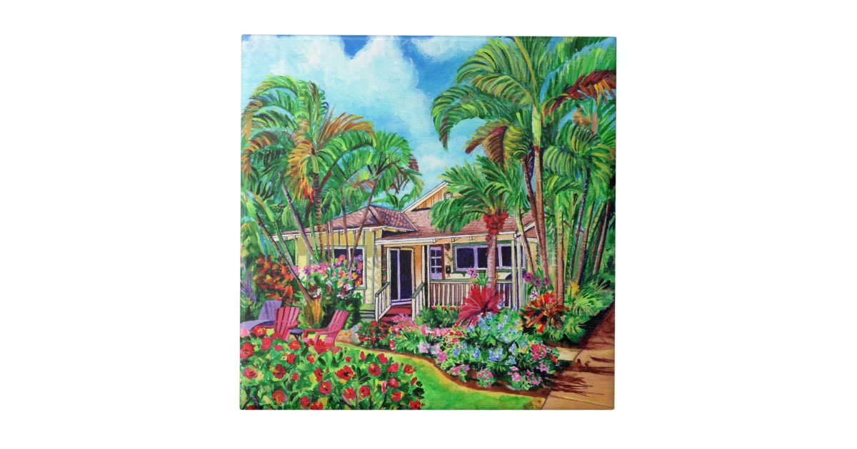 Tropical Kauai Beach House Ceramic Tile Zazzle
