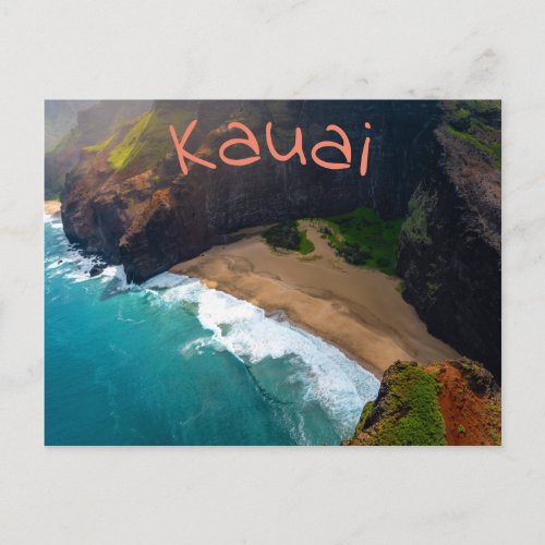 Tropical Kauai Hawaiian Island Sea Coast Postcard