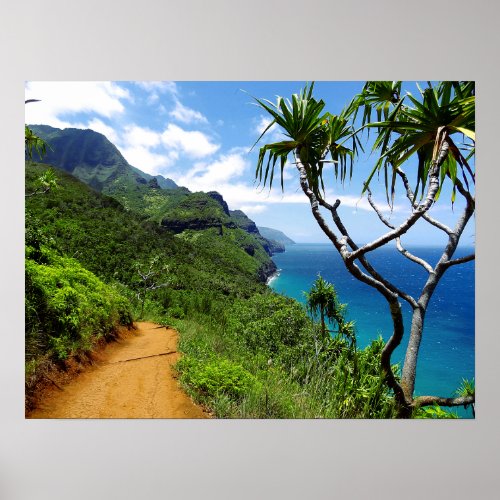 Tropical Kauai Nepali Coast Hawaii Poster