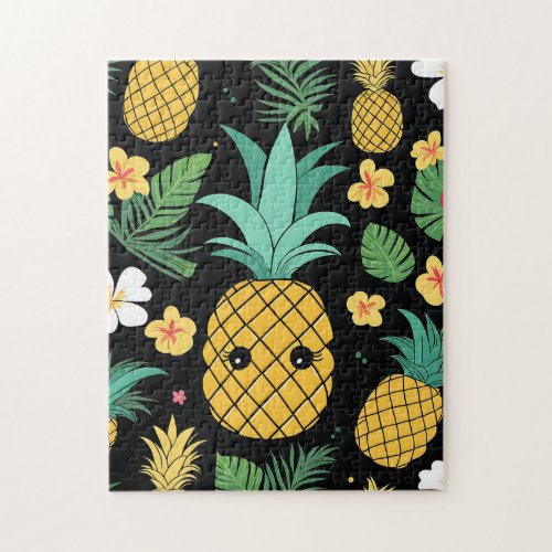 Tropical Kawaii Pineapple Jigsaw Puzzle