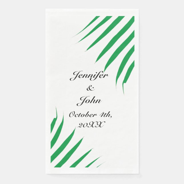Tropical Kelly Green Palm Tree Leaves Weddings  Paper Guest Towels (Front)