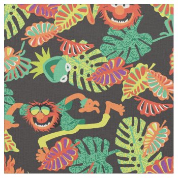 Tropical Kermit & Animal Pattern Fabric by muppets at Zazzle