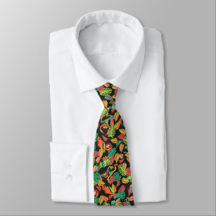 Tropical Kermit & Animal Pattern Neck Tie