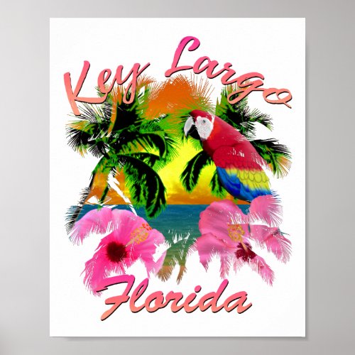 Tropical Key Largo Florida Keys Poster