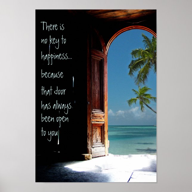 Tropical Key to Happiness Door Poster (Front)