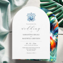 Tropical Key West Die Cut Wedding Invitation