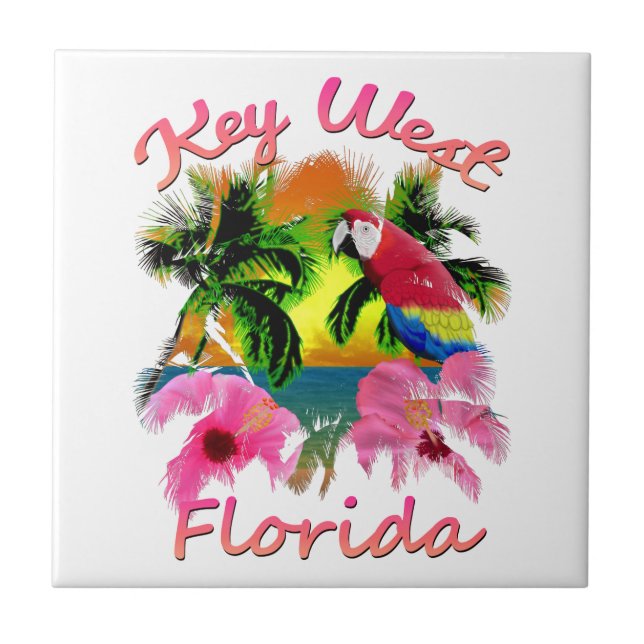 Tropical Key West Florida Keys Ceramic Tile (Front)