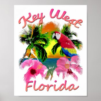 Tropical Key West Florida Keys Poster by BailOutIsland at Zazzle