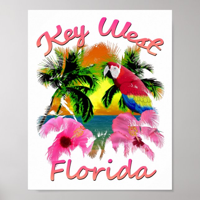 Tropical Key West Florida Keys Poster (Front)