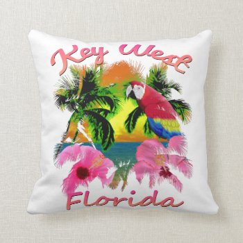Tropical Key West Florida Keys Throw Pillow by BailOutIsland at Zazzle
