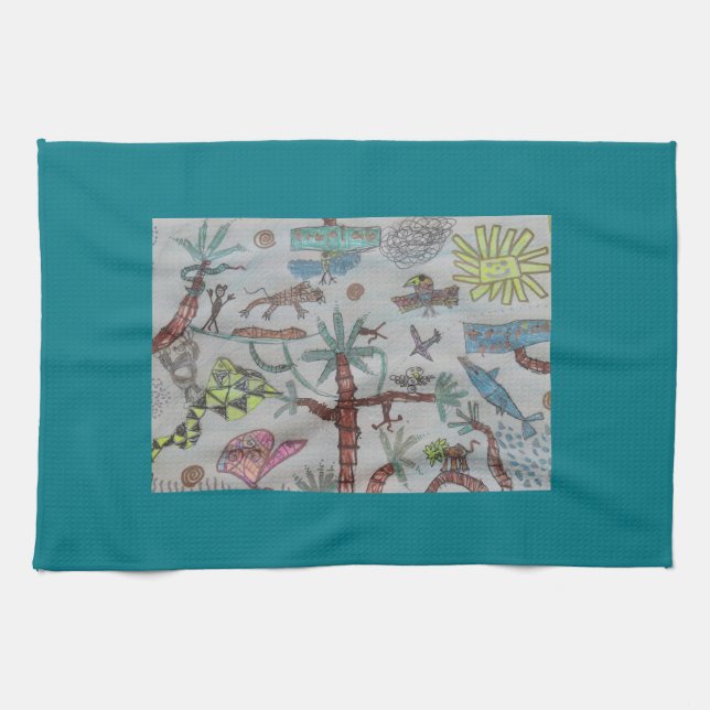 Tropical kids tea towel (Horizontal)
