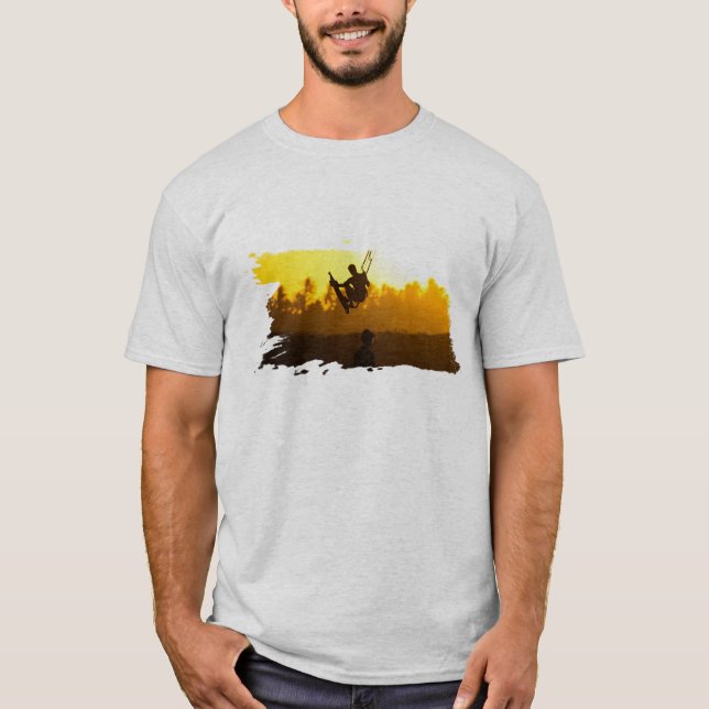 Tropical kite surfing at sunset Yellow T-Shirt (Front)