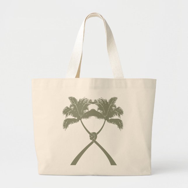 Tropical Knotted Palm Trees Beach Wedding Tote Bag (Front)