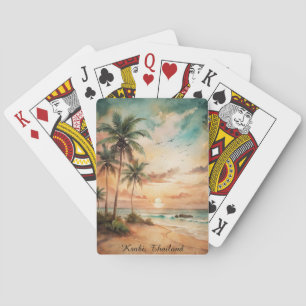 Tropical Krabi Thailand Beach Sunset Poker Cards
