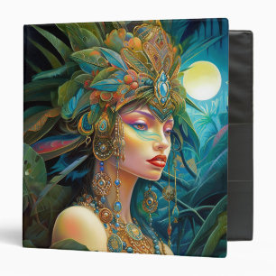 Tropical Lady Fantasy Art 3 Ring Binder